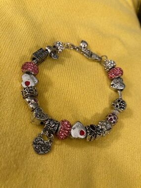Mom themed  Charm Bracelet with Pink Accents